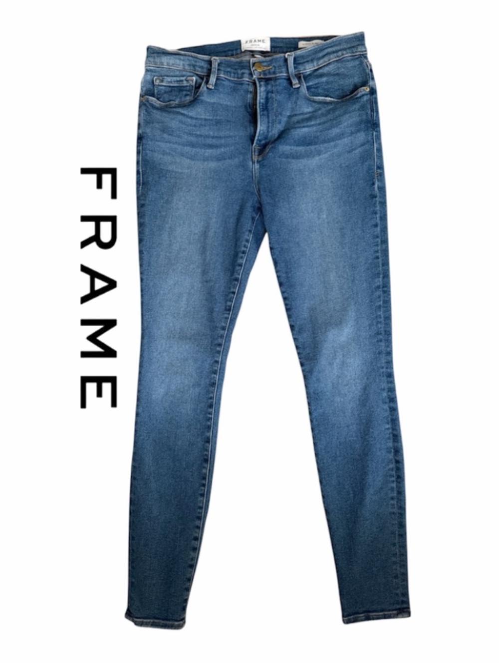 Frame Denim Le Skinny De Jeanne in Woodley Women's Skinny Jeans Classic Blue 32